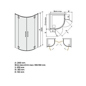 Cabina de dus Sanplast KP4 Space 100 S cm sbW0 (600-100-1560-42)
