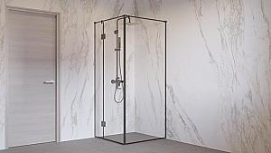 Cabina de dus KOR ușă batantă x1 bară de stabilizare rotundă 90 grade (90x90x200)