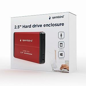  Gembird External case for 2.5 SATA HDD Red (EE2-U3S-2-R)