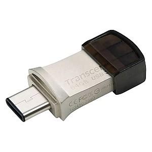 Stick memorie usb Transcend 64GB JetFlash 890 Silver