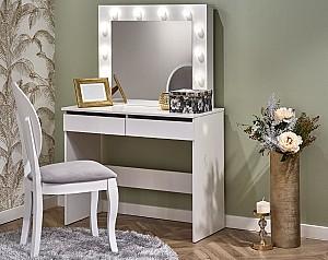 Masa de machiaj Halmar Hollywood LED Alb