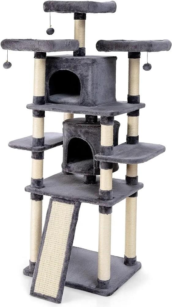 Ansamblu pentru pisici Costway PS7435HS Dark Gray/Beige