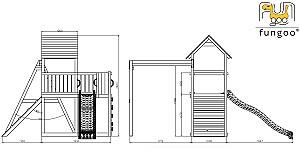 Complex de joacă Fungoo Carol 3 Grey/White
