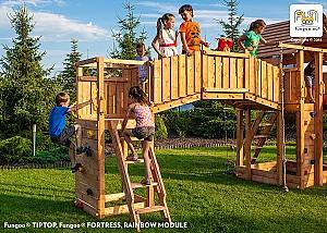 Complex de joacă Fungoo Fortress Tiptop Rainbow Teak