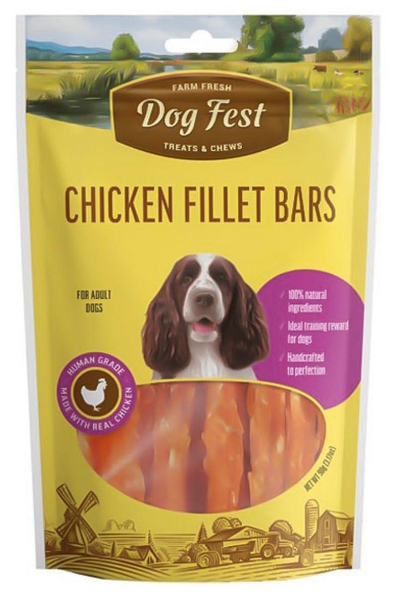Snackuri pentru caini Dog Fest Chicken fillet bars 90g