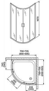 Cabina de dus Aquaform Nigra Satinato 900x900x1670 (092122)
