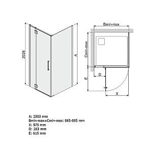 Cabina de dus Sanplast KNDJ2L Space 90 S cm sbW0 Left (600-100-1040-42)