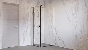 Cabina de dus KOR ușă batantă x1 bară de stabilizare rectangulară 90 grade (90x90x200)
