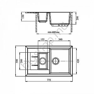 Chiuveta de bucatarie GranFest Quadro GF-Q775KL Blue
