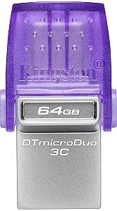 Stick memorie usb Kingston 64GB DataTraveler microDuo 3C G3 Purple