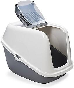 Litiera acoperita pentru pisici Beeztees NESTOR GIANT Grey/White