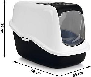 Litiera acoperita pentru pisici Beeztees NESTOR Black/White