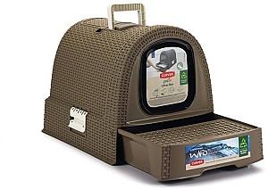 Litiera acoperita pentru pisici Beeztees CURVER Mocha