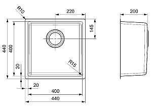Chiuveta de bucatarie Reginox Houston 40x40