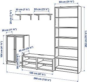 Living IKEA Billy/Besta 280x40x202 Alb