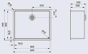 Chiuveta de bucatarie Reginox New York 50x40 Comfort Gold Flax