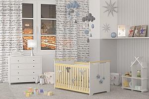 Patut copii MebiGrand Nemo 70x140 Alb/Arin