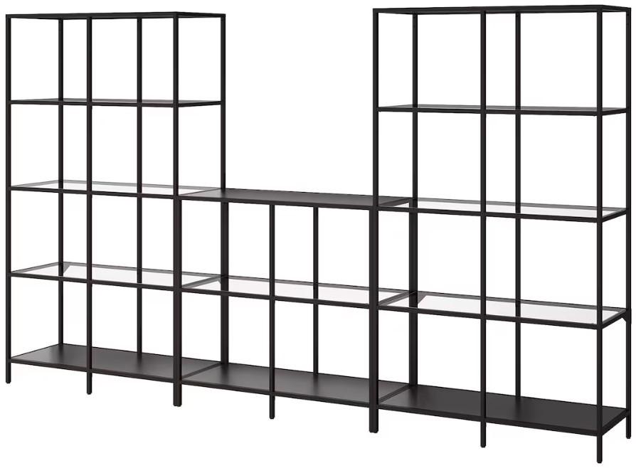 Etajera IKEA Vittsjo Sticla 300x36x175 Negru-Maro