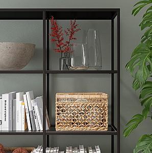 Etajera IKEA Vittsjo Sticla 300x36x175 Negru-Maro
