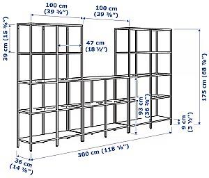 Etajera IKEA Vittsjo Sticla 300x36x175 Negru-Maro
