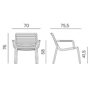 Scaun terasa Nardi DOGA RELAX 40256.00.0000 Alb
