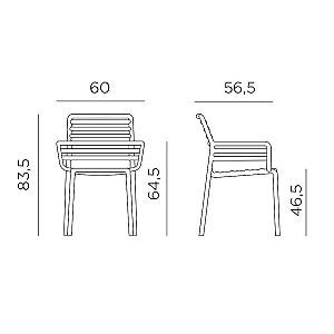 Scaun terasa Nardi DOGA ARMCHAIR 40254.18.000 Pară (Galben)