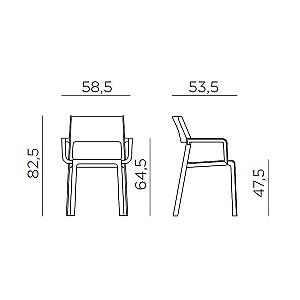 Scaun terasa Nardi TRILL ARMCHAIR 40250.53.000 Tutun (Maro)