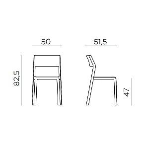 Scaun terasa Nardi TRILL BISTROT 40253.03.000 Gri