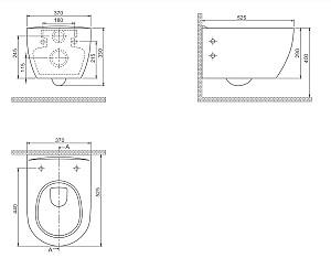 Vas WC CeraStyle City Black Matt No-Rim+Capac Turkuaz Seramik
