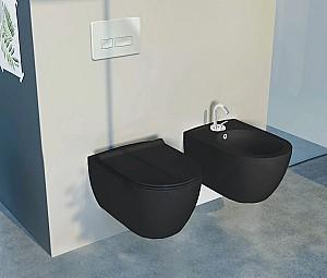 Vas WC CeraStyle City Black Matt No-Rim+Capac Turkuaz Seramik