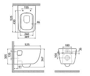 Vas WC CeraStyle Aqua Duru Slim