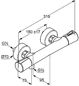 Baterie dus Kludi Zenta (351003938)