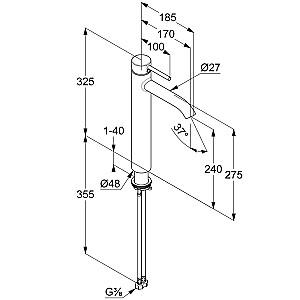 Baterie pentru lavoar Kludi Bozz (382865376)