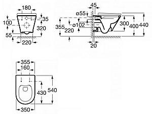 Vas WC Roca Gap Round Rimless + Slim (A34H0N8000)