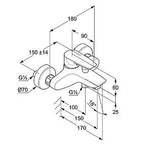 Baterie cada Kludi Pure & Solid (346810575)