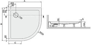 Cadita de dus Sanplast BP/Free (615-040-1720-01)