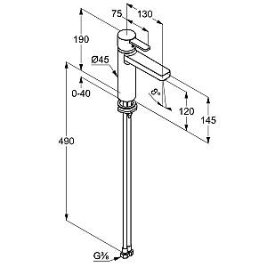 Baterie pentru lavoar Kludi Zenta XXL (382650575)