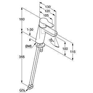 Baterie pentru lavoar Kludi Pure & Easy (372929165)