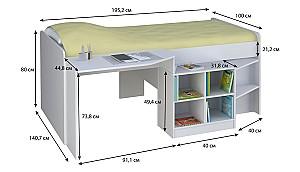 Pat copii Polini Kids Simple 4000 Alb