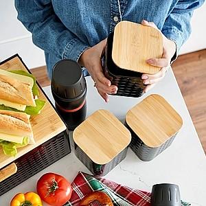 Recipiente pentru condimente Tadar Geometric Black 3pcs