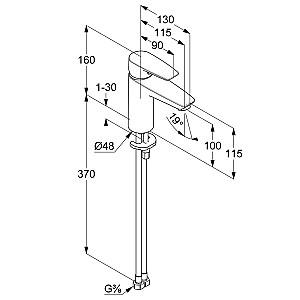 Baterie pentru lavoar Kludi Pure & Solid (342920575)