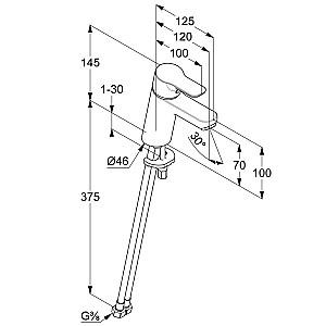 Baterie pentru lavoar Kludi Pure & Easy (370289165)