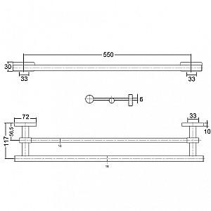 Cuier pentru baie prosoape Kludi A-Xes (4898805)