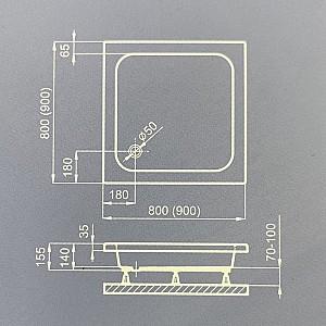 Cadita de dus Aquaform 800x800 (35020)