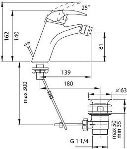Baterie pentru bideu Ferro Ancona BAN6