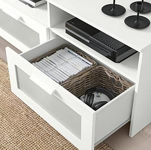 Living IKEA Brimnes sticla 320x41x190 Alb