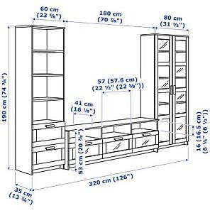 Living IKEA Brimnes sticla 320x41x190 Alb