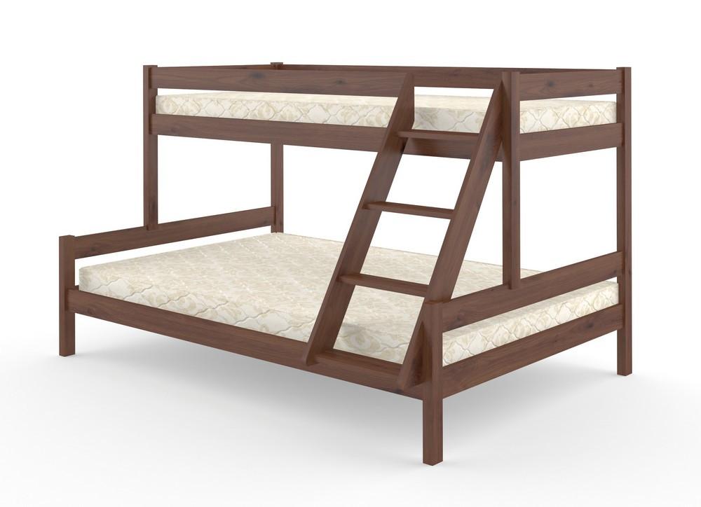 Pat copii MebiGrand Atlanta 140х90х200 cm Nuc Inchis(Maro)