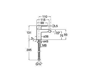 Baterie pentru bideu Roca A5A626EB00