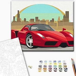 Tablou pe numere BrushMe Mașină roșie KBS0113FC